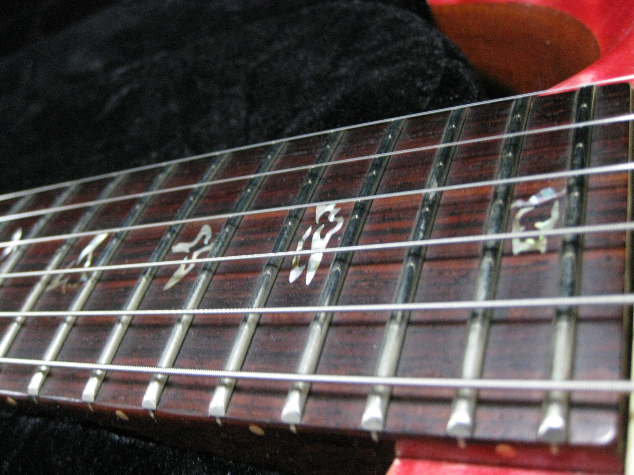 PRS Custom 24の指板とバードインレイ